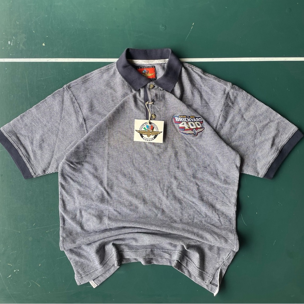 Vintage 2001 Brickyard Authentics Collared Polo Patterned Shirt